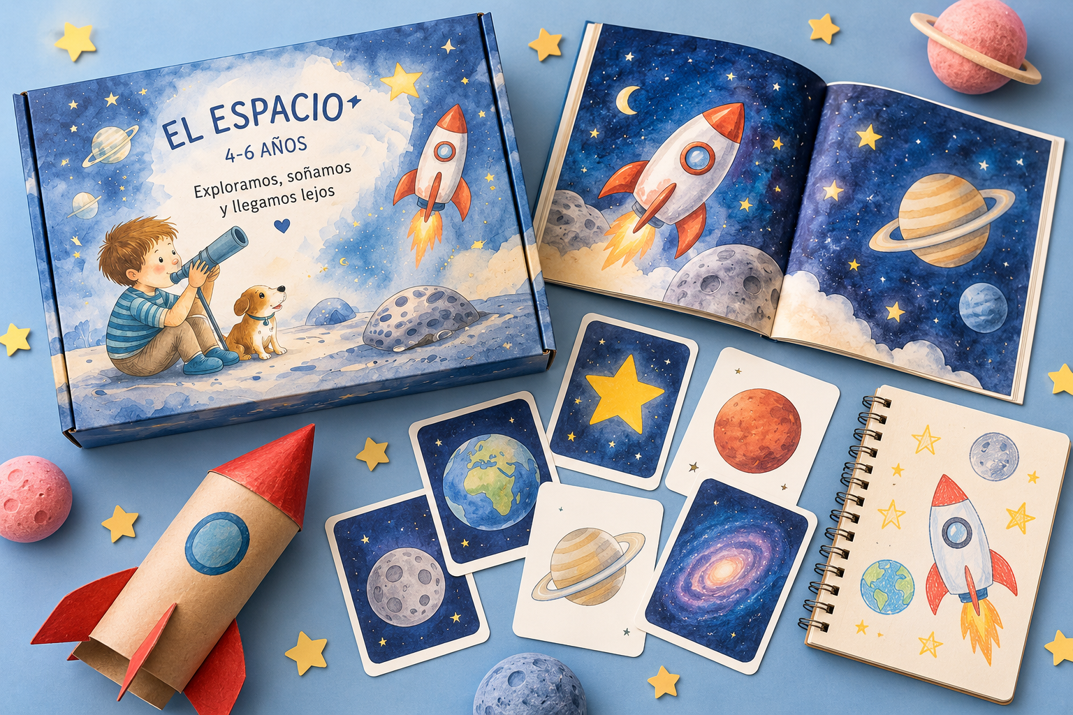 Materiales de la caja El espacio Mimune Kids