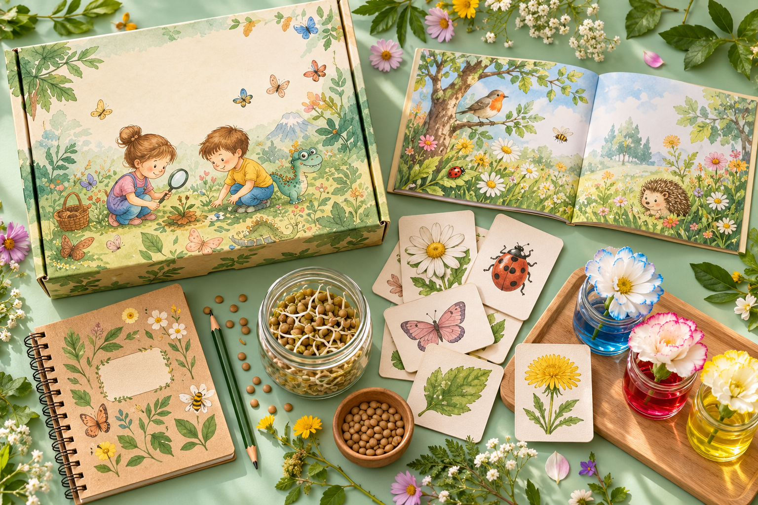Materiales de la caja La naturaleza Mimune Kids